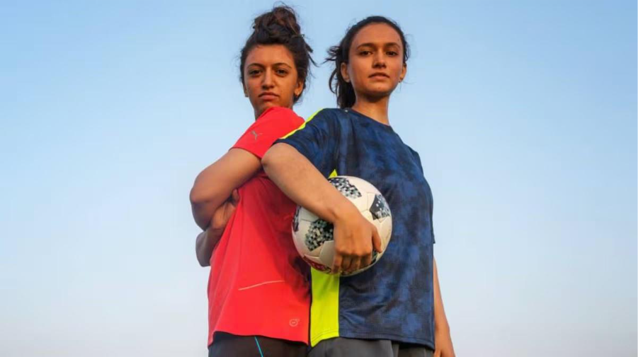 Inayat sisters with football