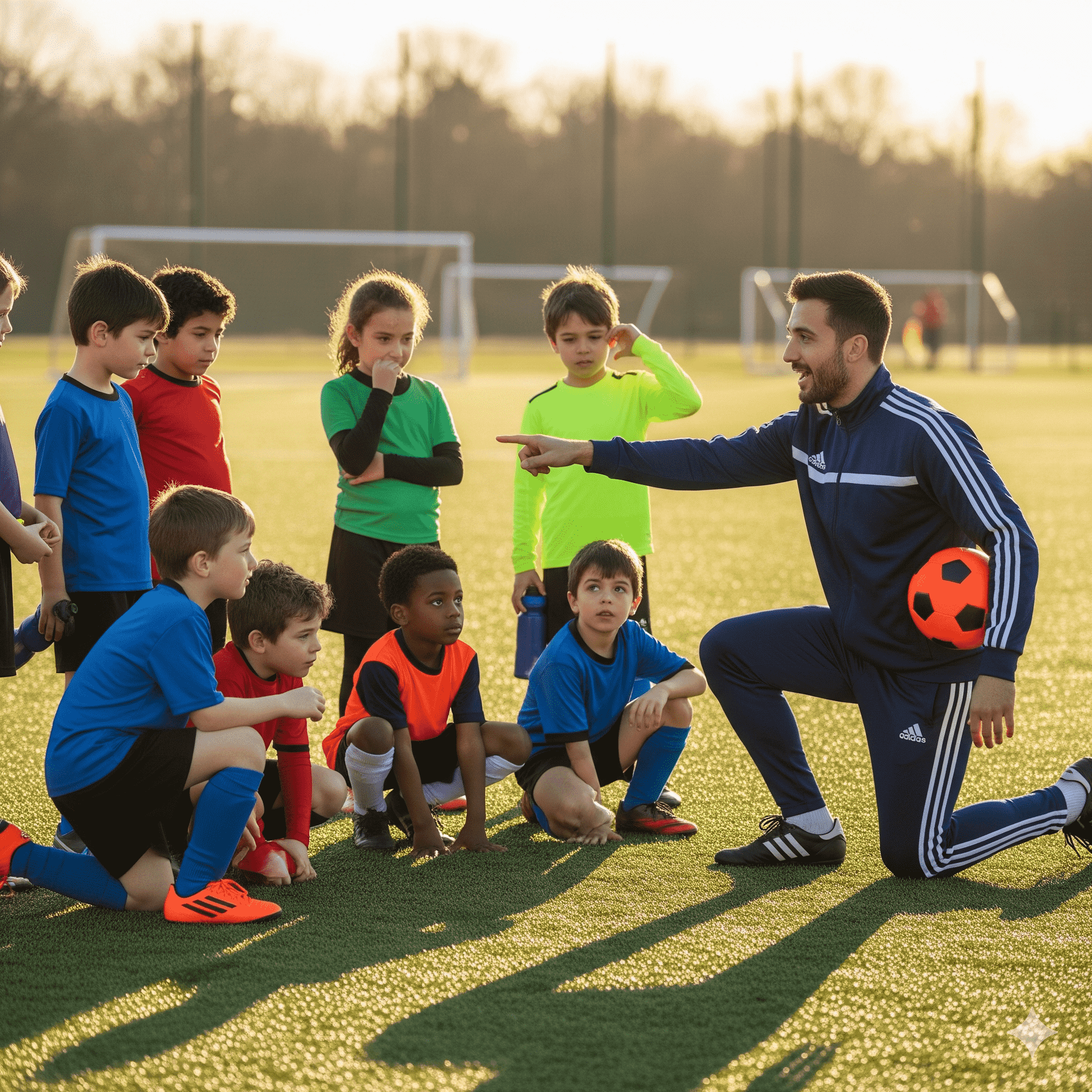 Coach with kids
