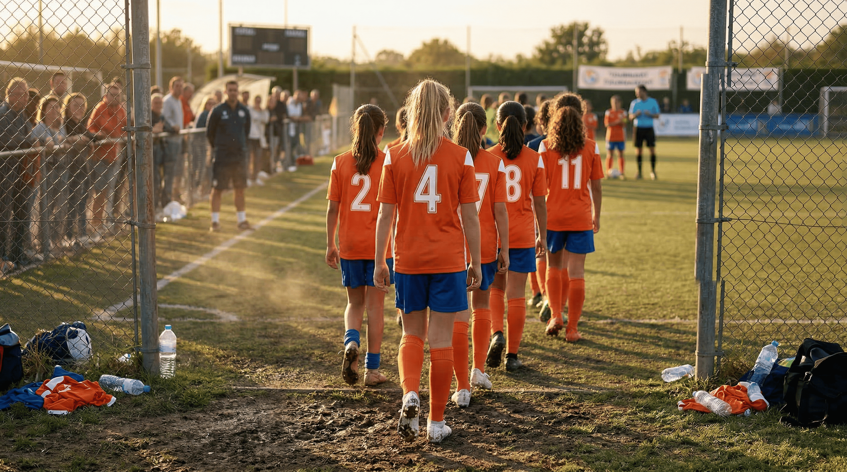 Niña entrenando fútbol en campo